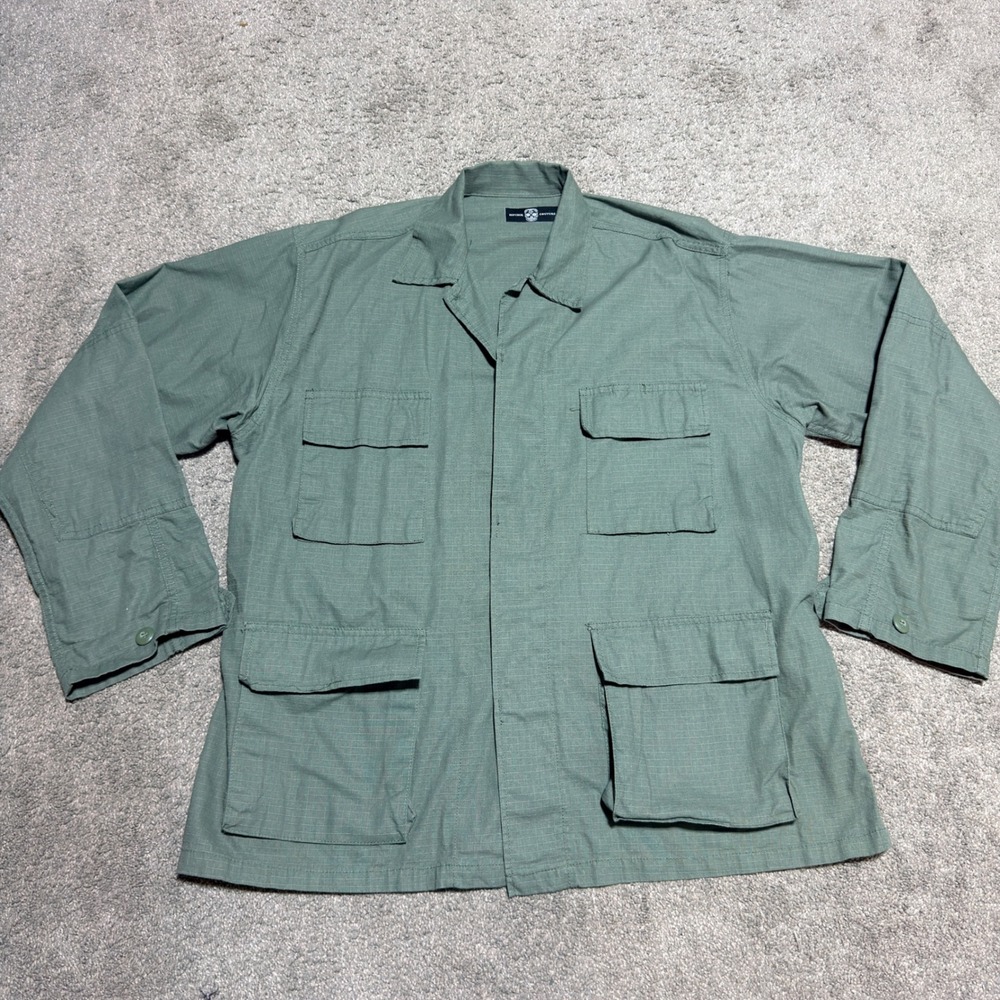 Hipchik Couture Blessed Military BDU Jacket Green Ripstop Cotton Utility Coat